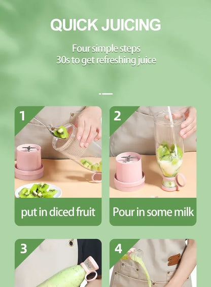 Portable Mini Electric Blender 300ml Juicer C..
