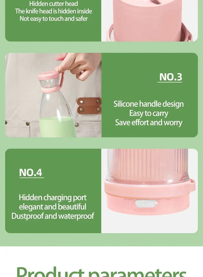 Portable Mini Electric Blender 300ml Juicer C..