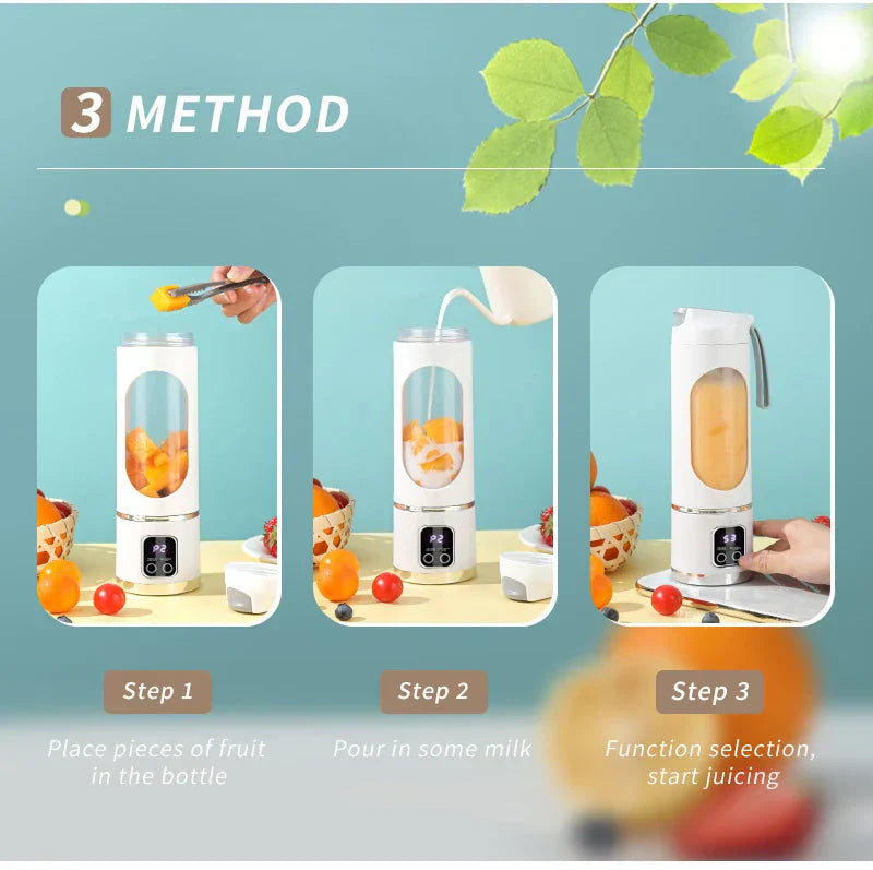 450ML Portable Juicer Cup USB Rechargeabl