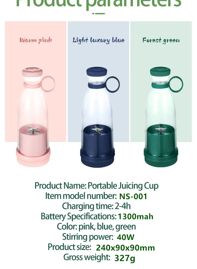 Portable Mini Electric Blender 300ml Juicer C..