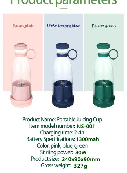 Portable Mini Electric Blender 300ml Juicer C..