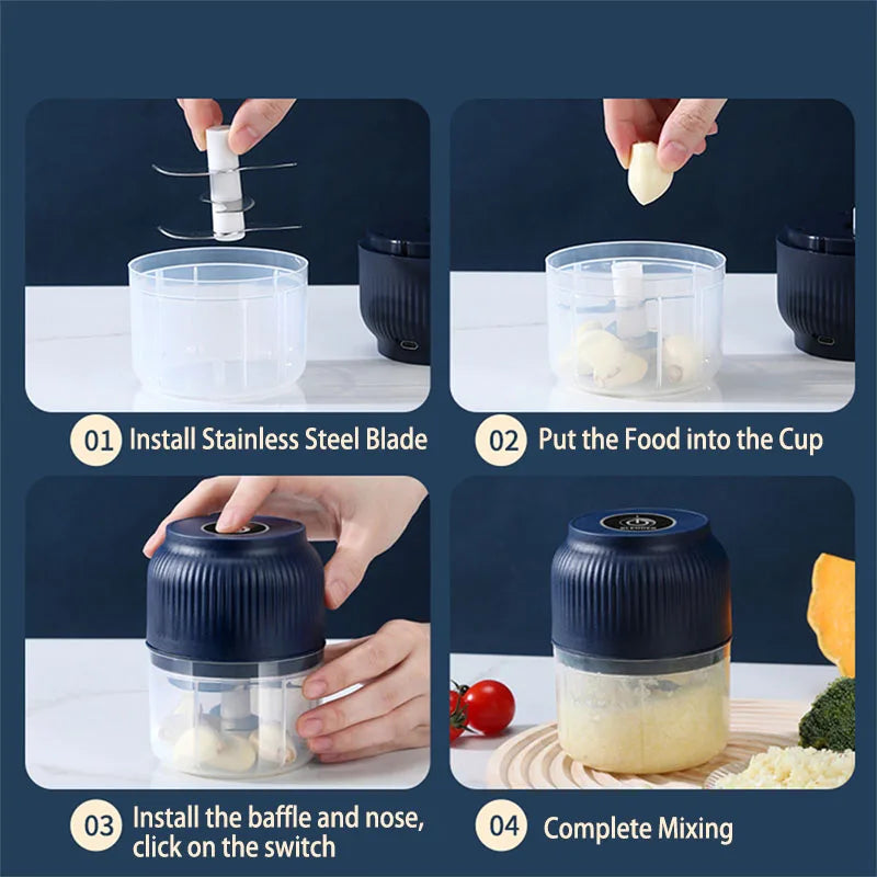 SHVY-250ml Mini Usb Wireless Electric Garlic