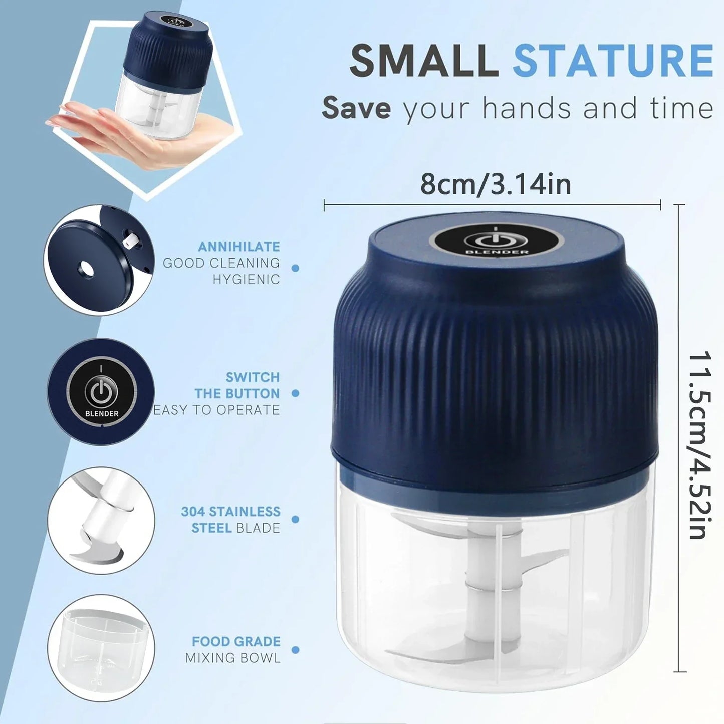 SHVY-250ml Mini Usb Wireless Electric Garlic