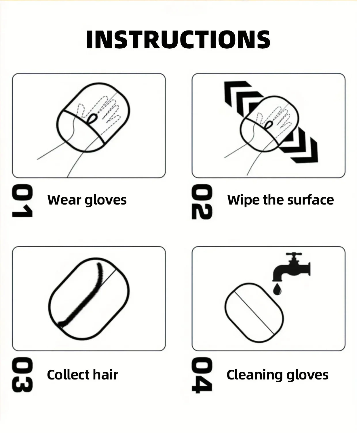 2-Piece Pet Hair Removal Gloves – Double-Sided Cat Brushes, Anti-Shedding Grooming Gloves, Hair Control Care Tools