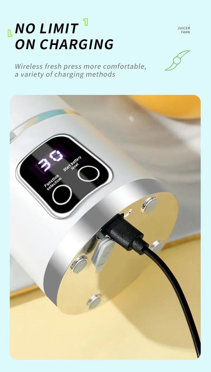 450ML Portable Juicer Cup USB Rechargeabl