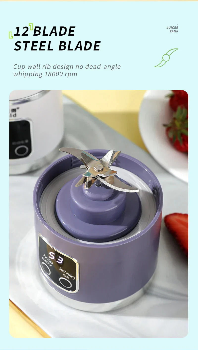 450ML Portable Juicer Cup USB Rechargeabl