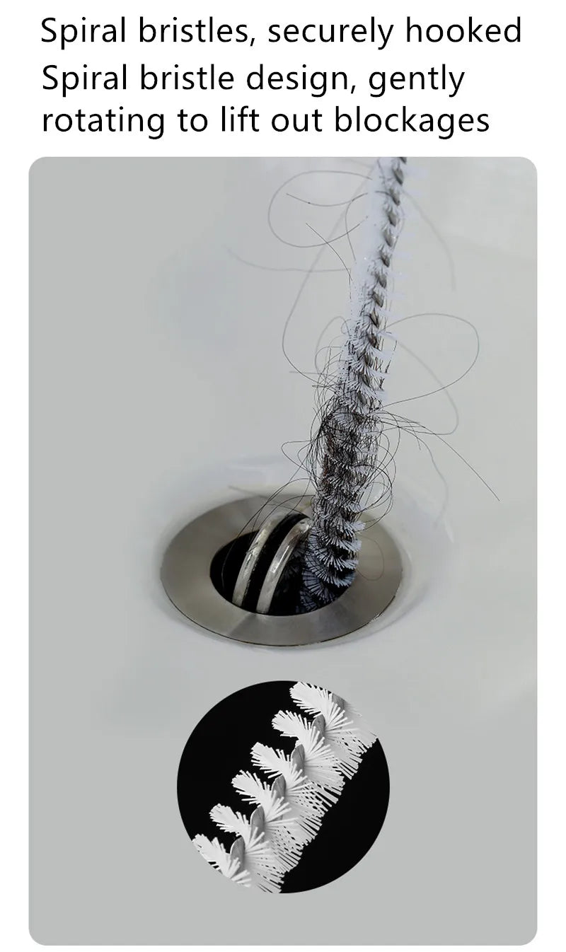 Pipe Dredging Brush Bathroom Hair Sewer